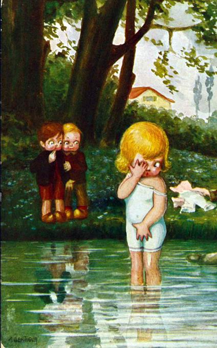 10 cartoline raffiguranti bambini (mm 90x140 ca.) - Aurelio Bertiglia - copertina