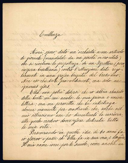 Lettera autografa. Milano: 2 settembre 1891 - Cesare Cantù - copertina