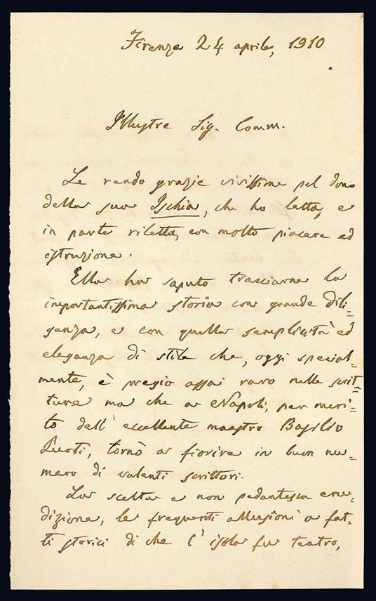 Lettera autografa. Firenze: 24 aprile 1910 - copertina