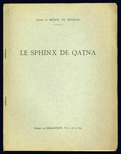 Le sphinx de Qatna - copertina