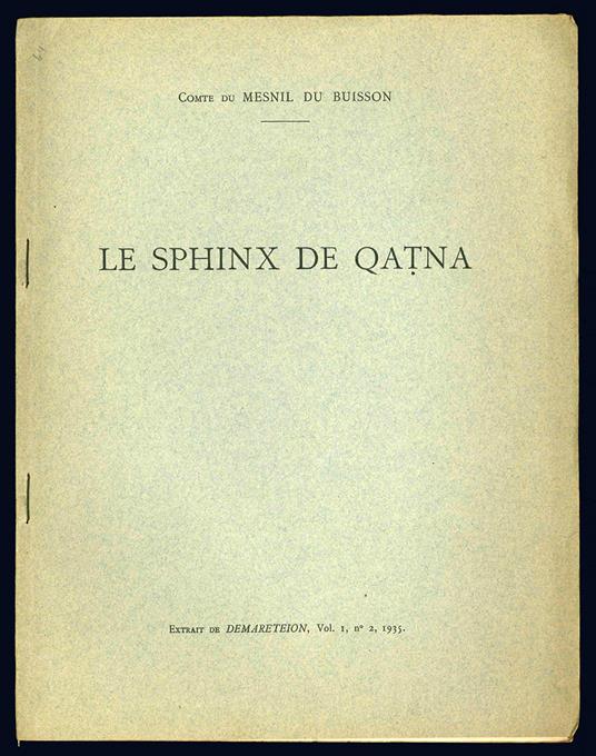 Le sphinx de Qatna - copertina