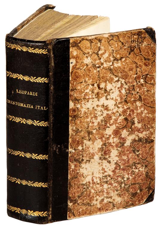 Crestomazia italiana poetica, cioè scelta di luoghi in verso italiano insigni o per sentimento o per locuzione, raccolti, e distribuiti secondo i tempi degli autori dal conte Giacomo Leopardi - Giacomo Leopardi - copertina