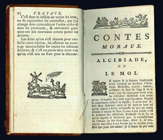Contes moraux, par M. Marmontel avec une apologie du theatre. Nouvelle edition, revue, corrigee & considerablement augmentee. Tome première (- troisième). (Insieme a:) Belisaire, par M. Marmontel, de l'academie francoise - Jean-Francois Marmontel - copertina