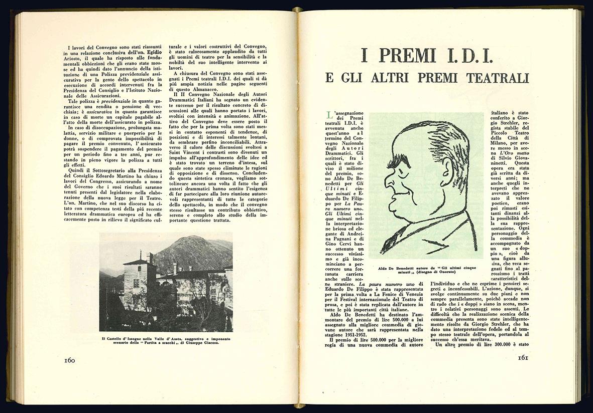 Almanacco dello spettacolo italiano. 1952. Sotto gli auspici della Presidenza del Consiglio. A cura di Egidio Ariosto e Giovanni Calendoli