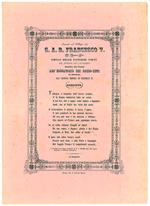 Quando nel Febbraio 1857 S.A.R. Francesco V d'Austria-Este emulo delle paterne virtù col privato suo patrimonio accertava vita perenne all'Educatorio dei sordo-muti in Modena alla gloriosa memoria di Francesco IV. Sonetto