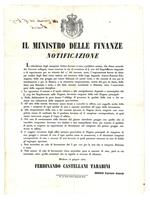 Notificazione del 12 Giugno 1854, con la quale si aboliva il dazio sull'importazione della seta all'interno della Lega doganale Austro-Estense-Parmigiana