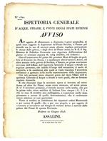 Avviso del 21 Giugno 1823, con il quale si regolamentava l'estrazione di Arene od altre materie dalle golene dei fiumi