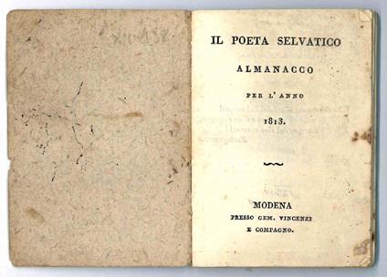 Il poeta selvatico almanacco per l'anno 1813 - Almanacco - copertina