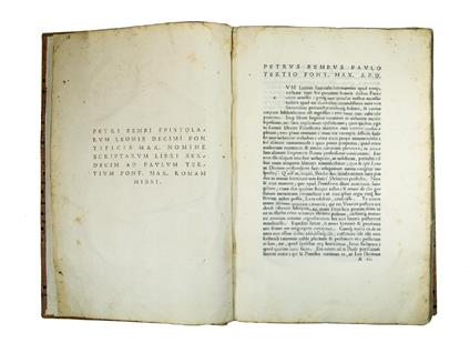 Epistolarum Leonis Decimi Pontificis Max. nomine scriptarum libri sexdecim - Pietro Bembo - copertina