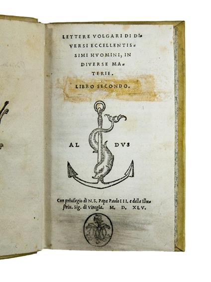 Lettere volgari di diversi eccellentissimi huomini, in diverse materie. Libro secondo - Paolo Manuzio - copertina