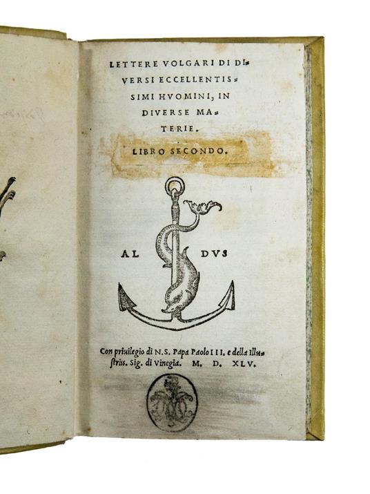Lettere volgari di diversi eccellentissimi huomini, in diverse materie. Libro secondo - Paolo Manuzio - copertina