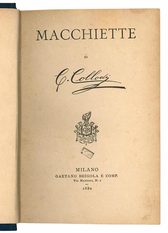 Macchiette - Carlo Collodi - copertina
