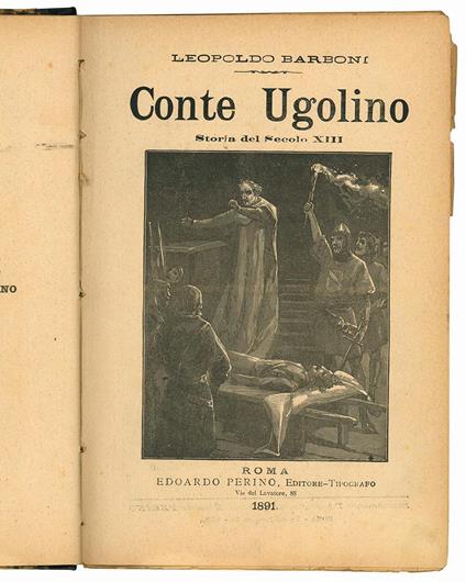Conte Ugolino. Storia del Secolo XIII - Leopoldo Barboni - copertina