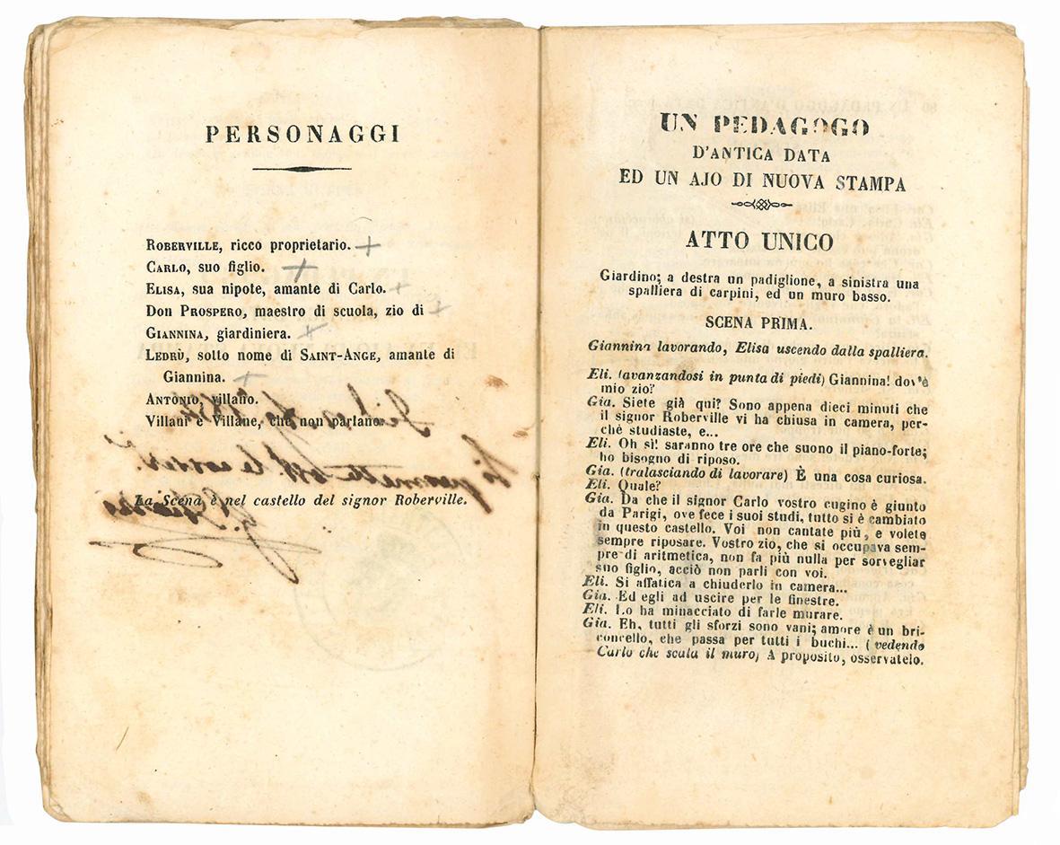 Iginia d'Asti. Tragedia inedita di S. Pellico. Un pedagogo d'antica data ed un ajo di nuova stampa. Commedia in un atto di Eugenio Scribe
