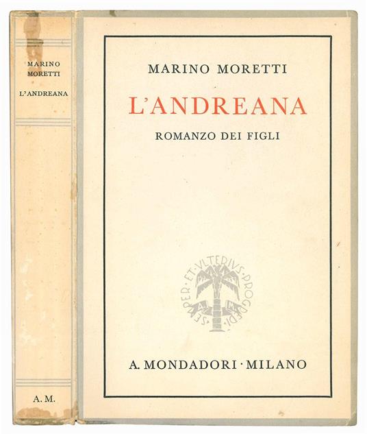 L' Andreana. Romanzo dei figli - Marino Moretti - copertina
