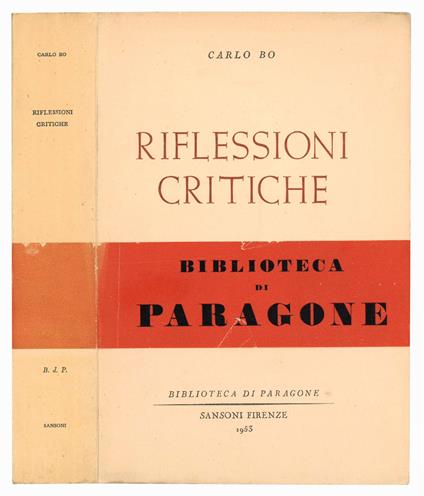 Riflessioni critiche - Carlo Bo - copertina