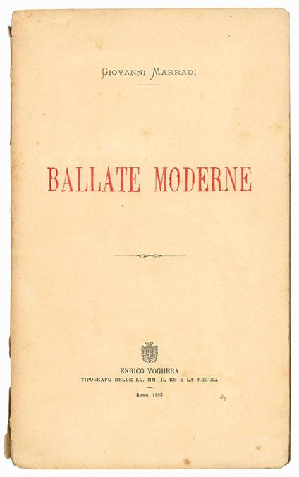 Ballate moderne - Giovanni Marradi - copertina