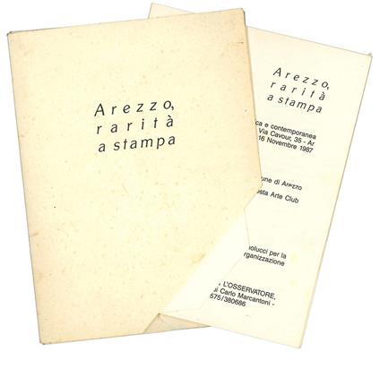 Arezzo rarità di stampa. Galleria d'arte antica e contemporanea di Pierluigi Puglisi - Perlini Massimo - copertina
