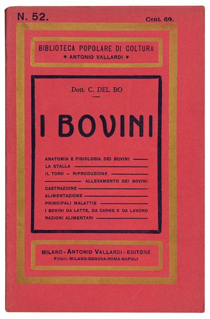 I bovini - Carlo Del Bo - copertina