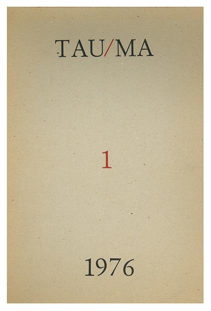 Tau/Ma 1 1976 - Mario Diacono - copertina