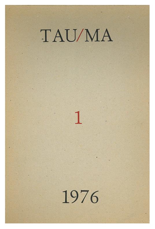 Tau/Ma 1 1976 - Mario Diacono - copertina