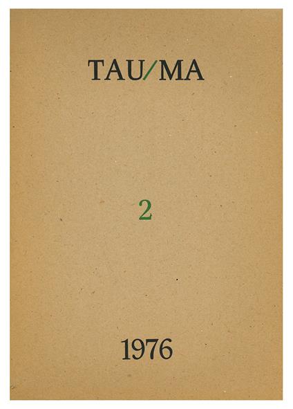 Tau/Ma 2 1976 - Mario Diacono - copertina