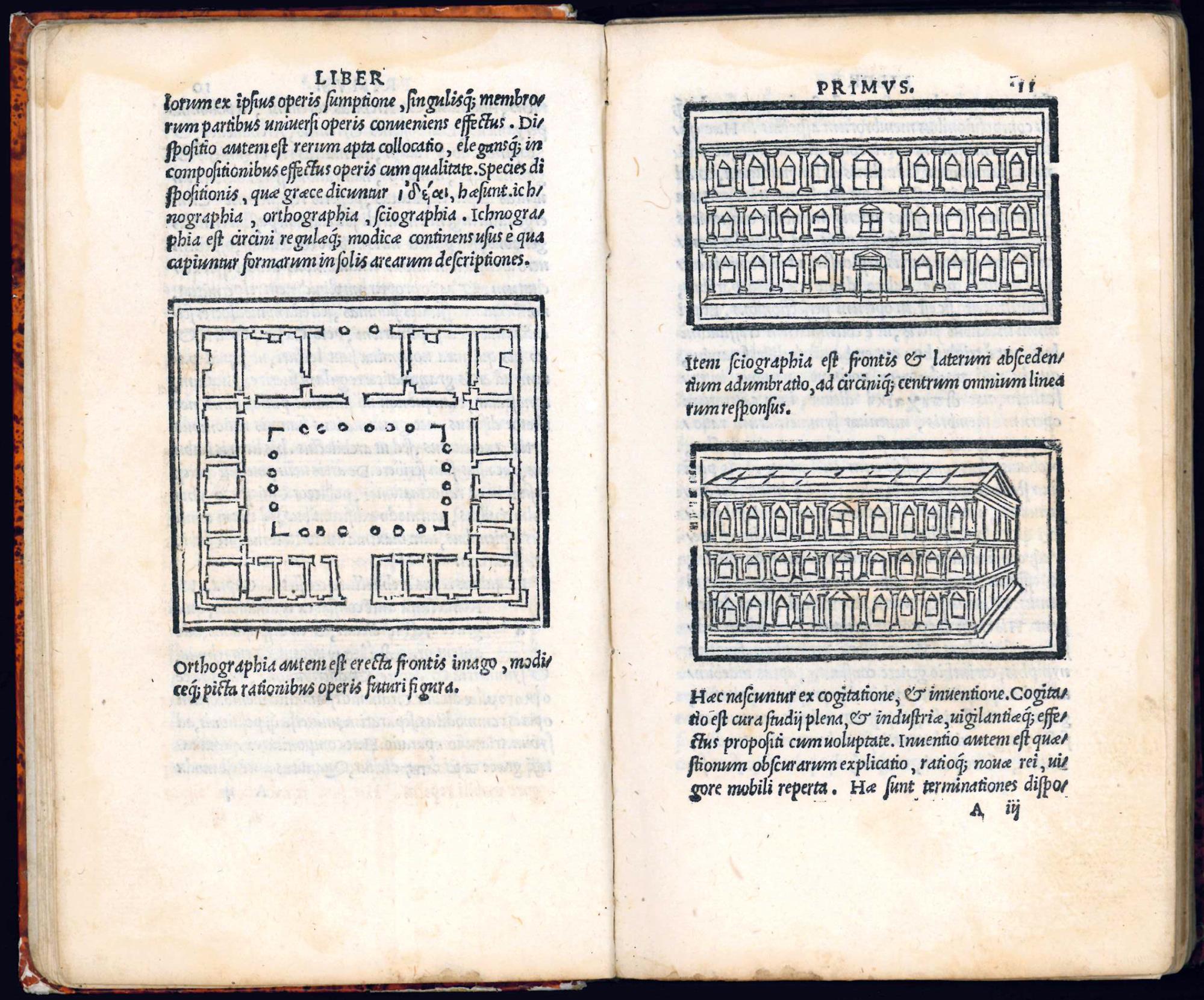 M. Vitruvij De architectura libri decem nuper maxima diligentia castigati atque excusi, additis, Iulij Frontini De aqueductibus libris propter materiae affinitatem. Colophon: Impressum Florentiae, per haeredes Philippi Iuntae, 1522 sexto kal. Novembr