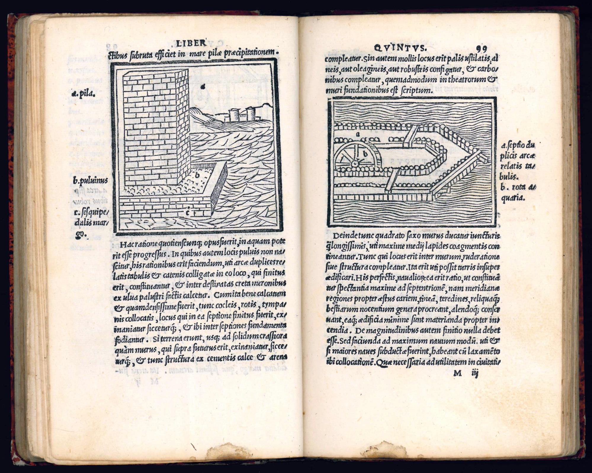 M. Vitruvij De architectura libri decem nuper maxima diligentia castigati atque excusi, additis, Iulij Frontini De aqueductibus libris propter materiae affinitatem. Colophon: Impressum Florentiae, per haeredes Philippi Iuntae, 1522 sexto kal. Novembr