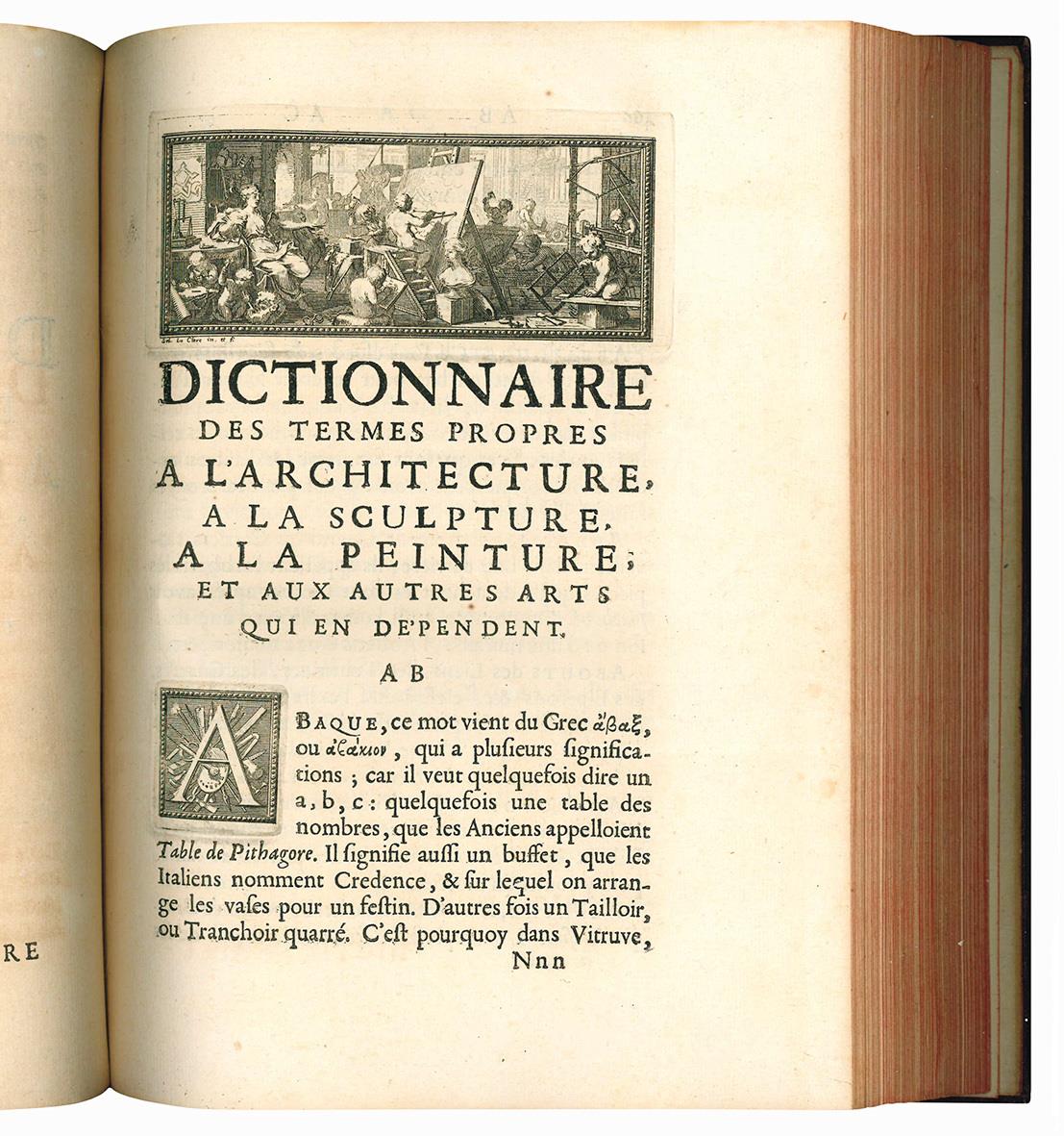 Des principes de l'architecture, de la sculpture, de la peinture, et des autres arts qui en dependent. Avec un dictionnaire des termes propres à chacun de ces arts. Seconde édition