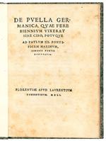 De puella Germanica, quae fere biennium vixerat sine cibo, potuque. Ad Paulum III. Pontificem Maximum [...] disputatio