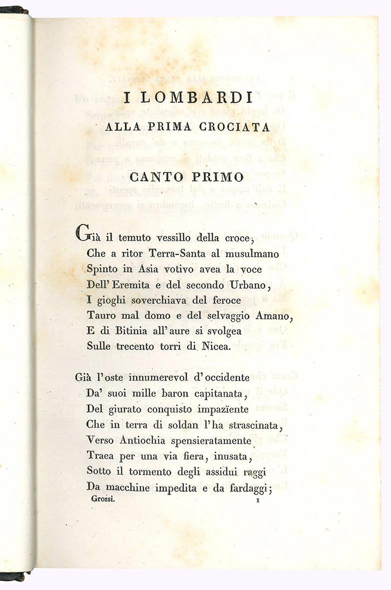 I lombardi alla prima crociata canti quindici di Tommaso Grossi