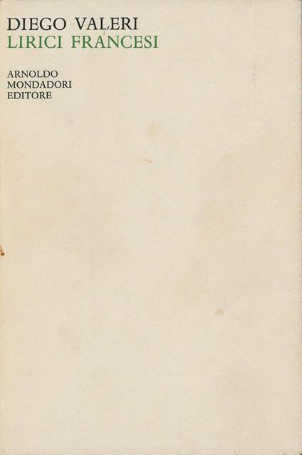 Lirici francesi - Diego Valeri - copertina