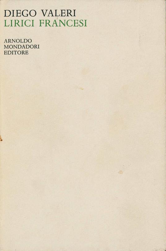 Lirici francesi - Diego Valeri - copertina