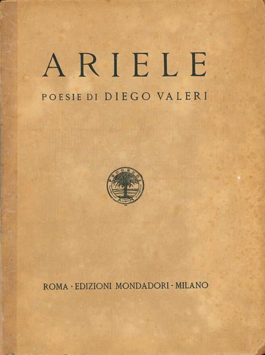 Ariele. Poesie - Diego Valeri - copertina