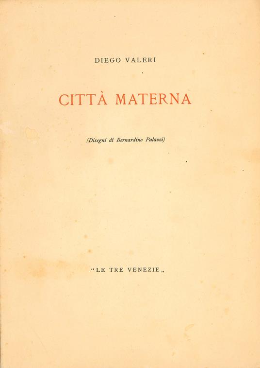 Città materna - Diego Valeri - copertina