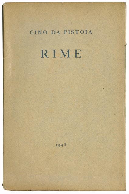 Rime - Cino da Pistoia - copertina