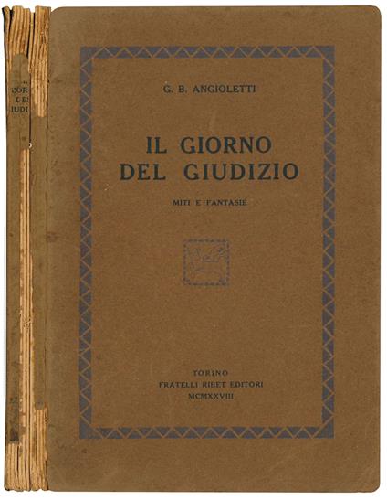 Il giorno del giudizio. Miti e fantasie - G. Battista Angioletti - copertina