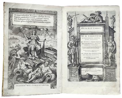 Descrittione [...], di tutti i Paesi Bassi, altrimenti detti Germania Inferiore. Con tutte le carte di Geografia del paese, et col ritratto al naturale di molte terre principali Riveduta di nuovo, et ampliata per tutto la terza volta dal medesimo au - Lodovico Guicciardini - copertina