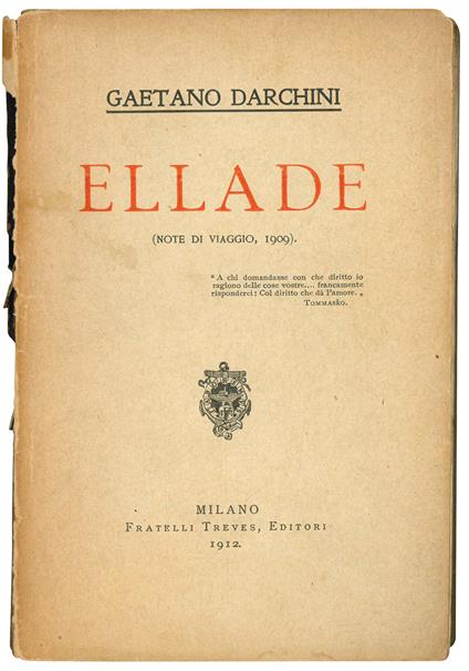 Ellade (Note di viaggio, 1909) - Gaetano Darchini - copertina