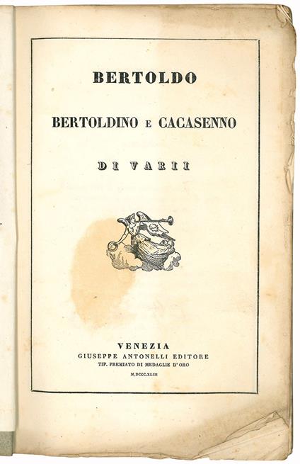 Bertoldo Bertoldino e Cacasenno di varii - copertina