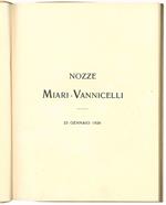 Nozze Miari - Vannicelli. 20 Gennaio 1926