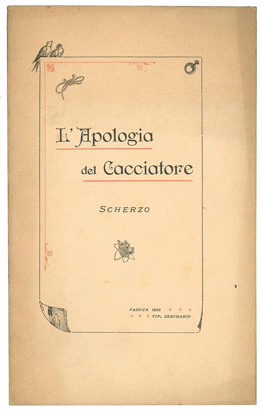 L' apologia del cacciatore. Scherzo - Gaetano Sartori - copertina