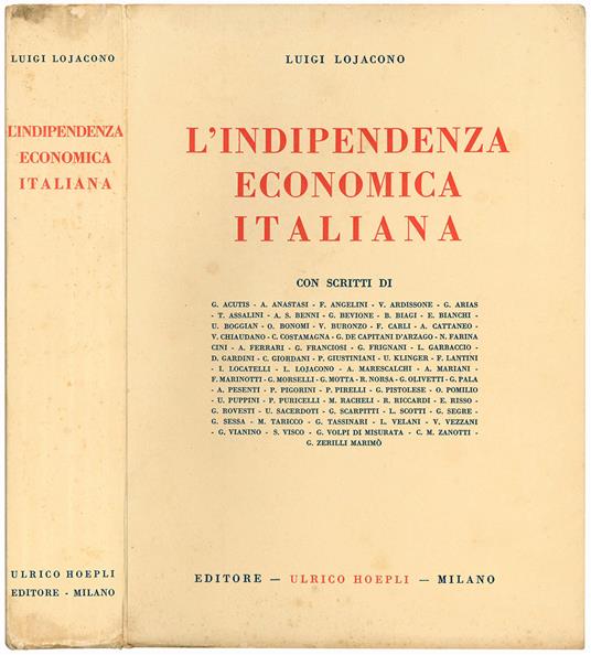 L' indipendenza ecoonomica italiana - Luigi Lojacono - copertina