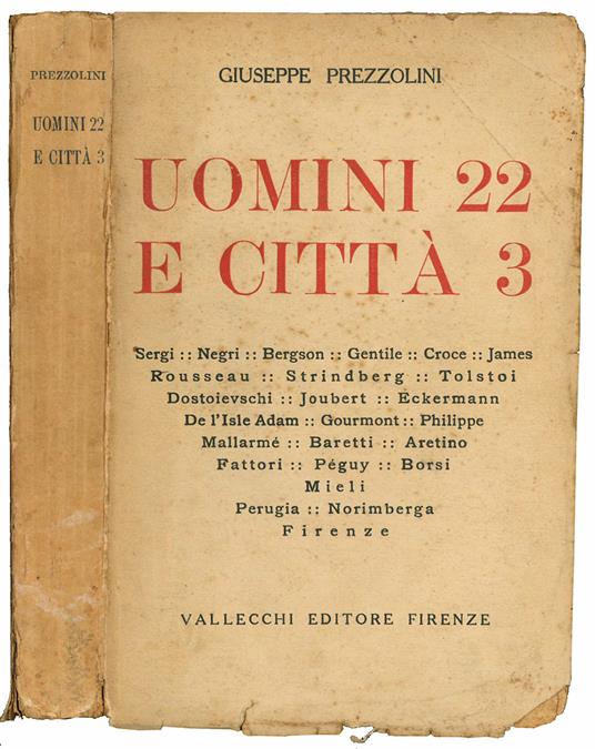 Uomini 22 e città 3 - Giuseppe Prezzolini - copertina