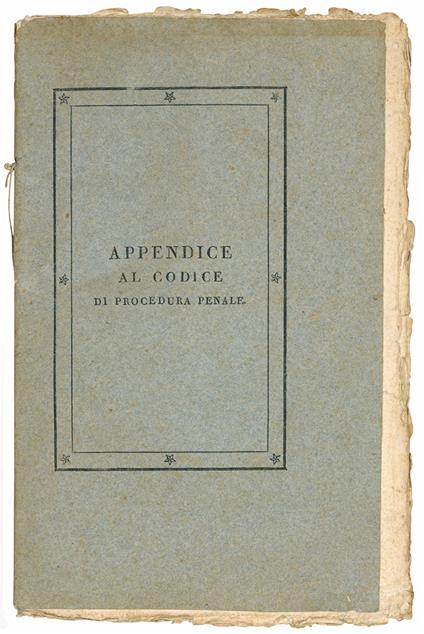 Appendice al codice di procedura penale - Diritto Penale - copertina