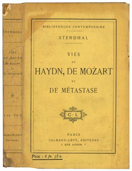 Vies de Haydn, de Mozart et de Métastase - Stendhal - copertina
