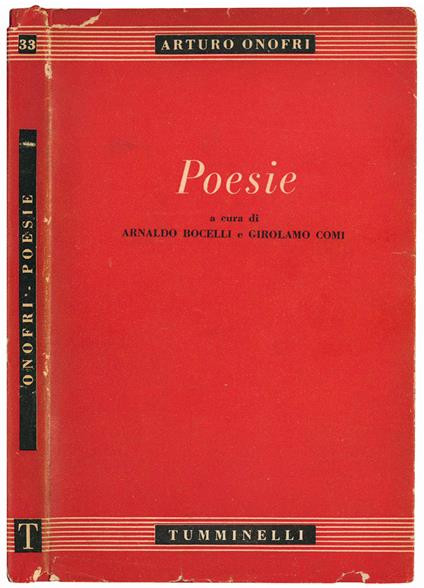 Poesie scelte e ordinate da Arnaldo Bocelli e Girolamo Comi - Arturo Onofri - copertina