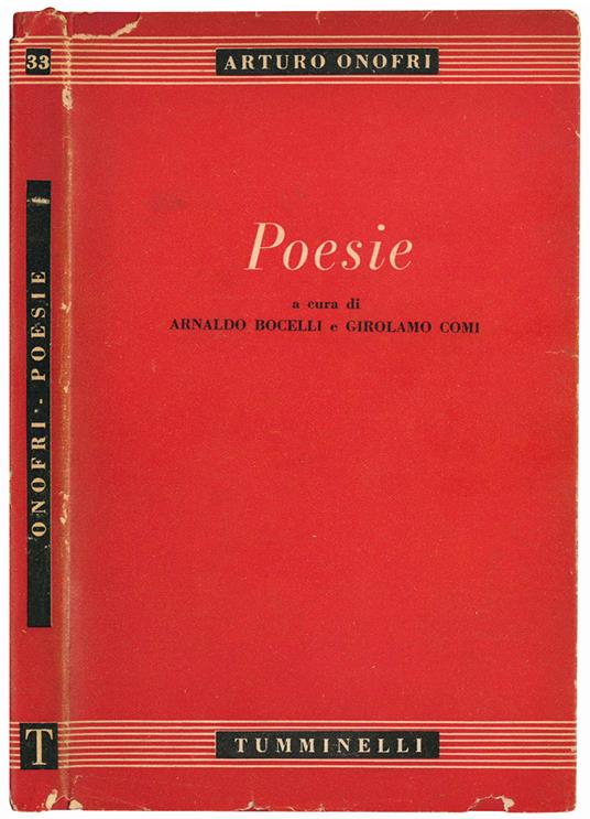 Poesie scelte e ordinate da Arnaldo Bocelli e Girolamo Comi - Arturo Onofri - copertina