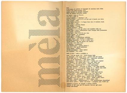 Eds. Mèla. a/per/iodico di scrittura ed immagini da marciana isola d'elba numero uno estate/autunno 1976 - Maurizio Nannucci - copertina