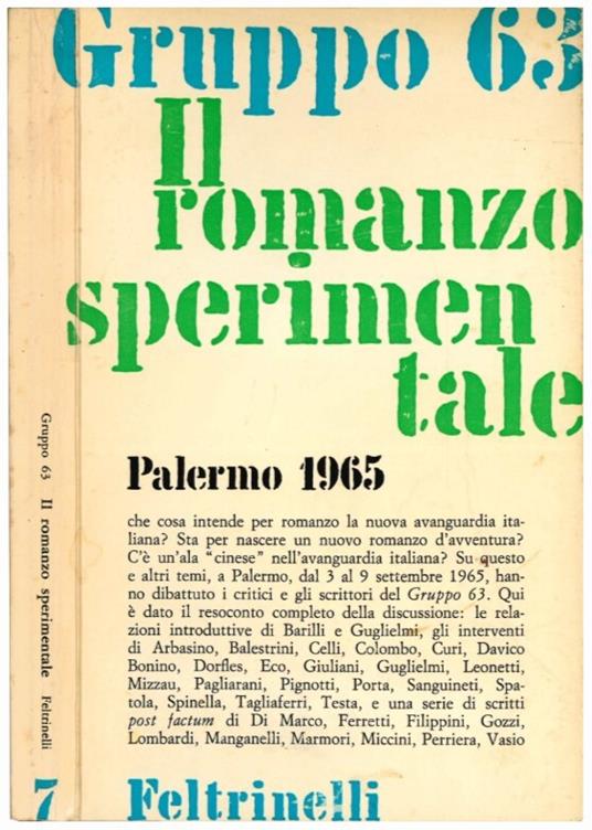 Il romanzo sperimentale. Palermo 1965 - Gruppo 63 - copertina